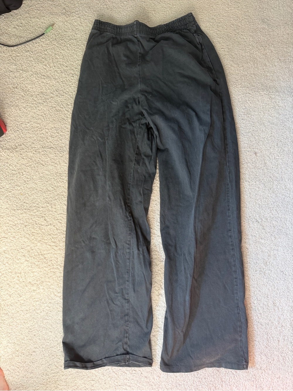 Skims Gray Relaxed Fit Elastic Waist Pants sweatpants wide leg